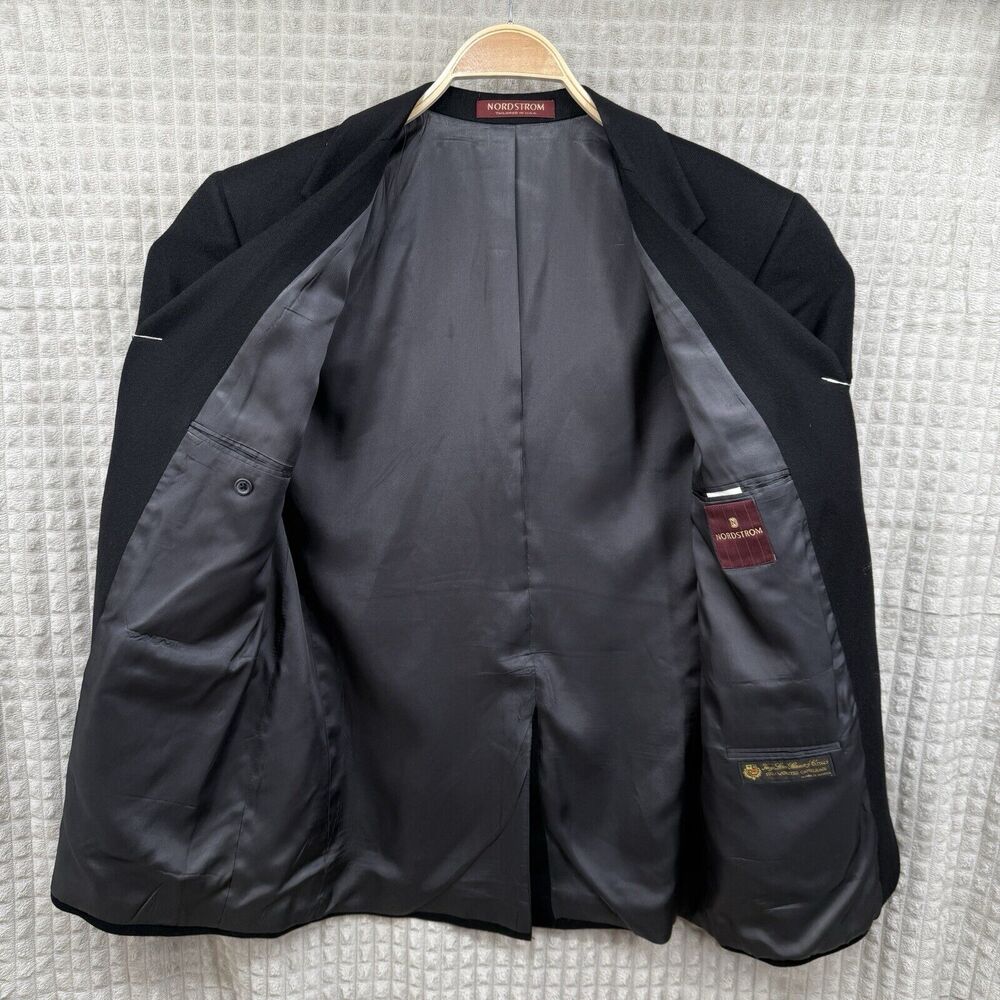 Nordstrom Loro Piana Blazer Jacket Men's 41 Regular Black 100% Vented Italy - Picture 4 of 6